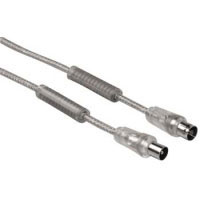Hama Antenna Cable with Ferrite Cores 90 dB, 1.5 m, Transparent Silver (00043596)